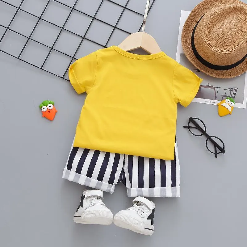 2-piece Cartoon Design T-shirt & Shorts for Children Boy