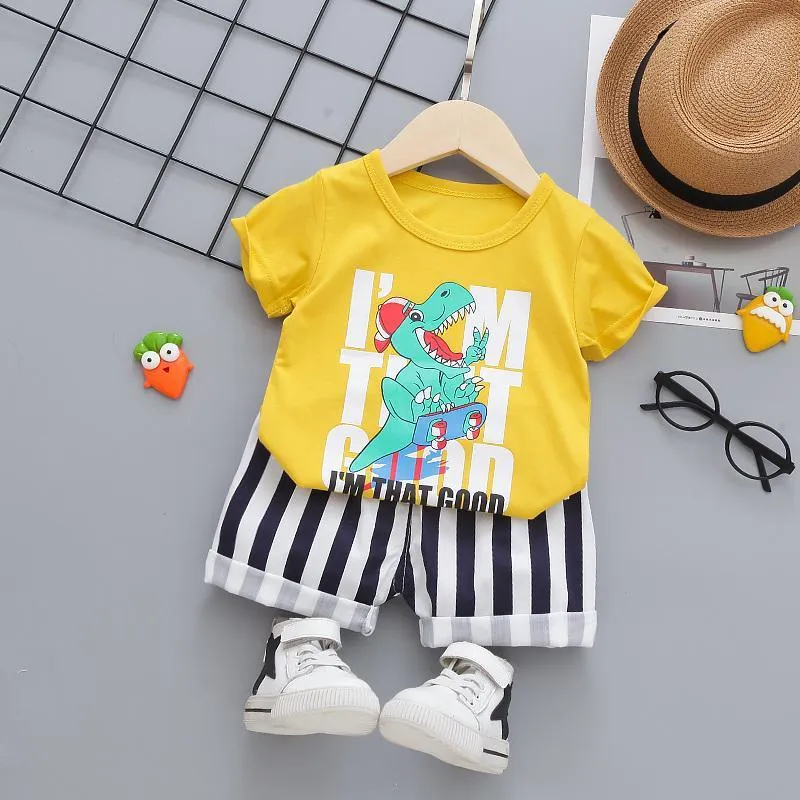 2-piece Cartoon Design T-shirt & Shorts for Children Boy