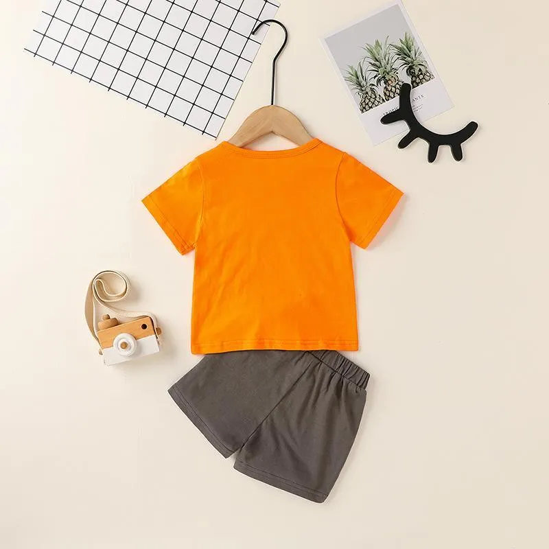 2-piece Lion Pattern T-shirt & Shorts for Baby Boy