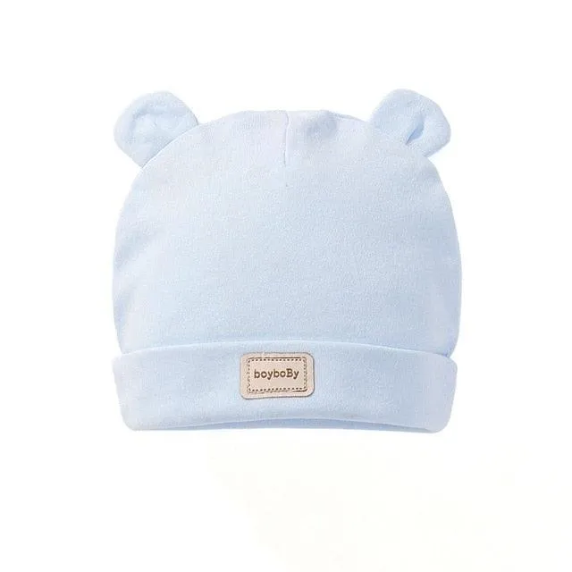 2021 Winter Cute Kids Hat Solid Colors Boys Girls Baby Hats Cotton Baby Hat Infant Caps Vendor