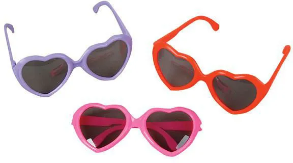 5" assorted heart shaped kid's sunglasses Case of 864