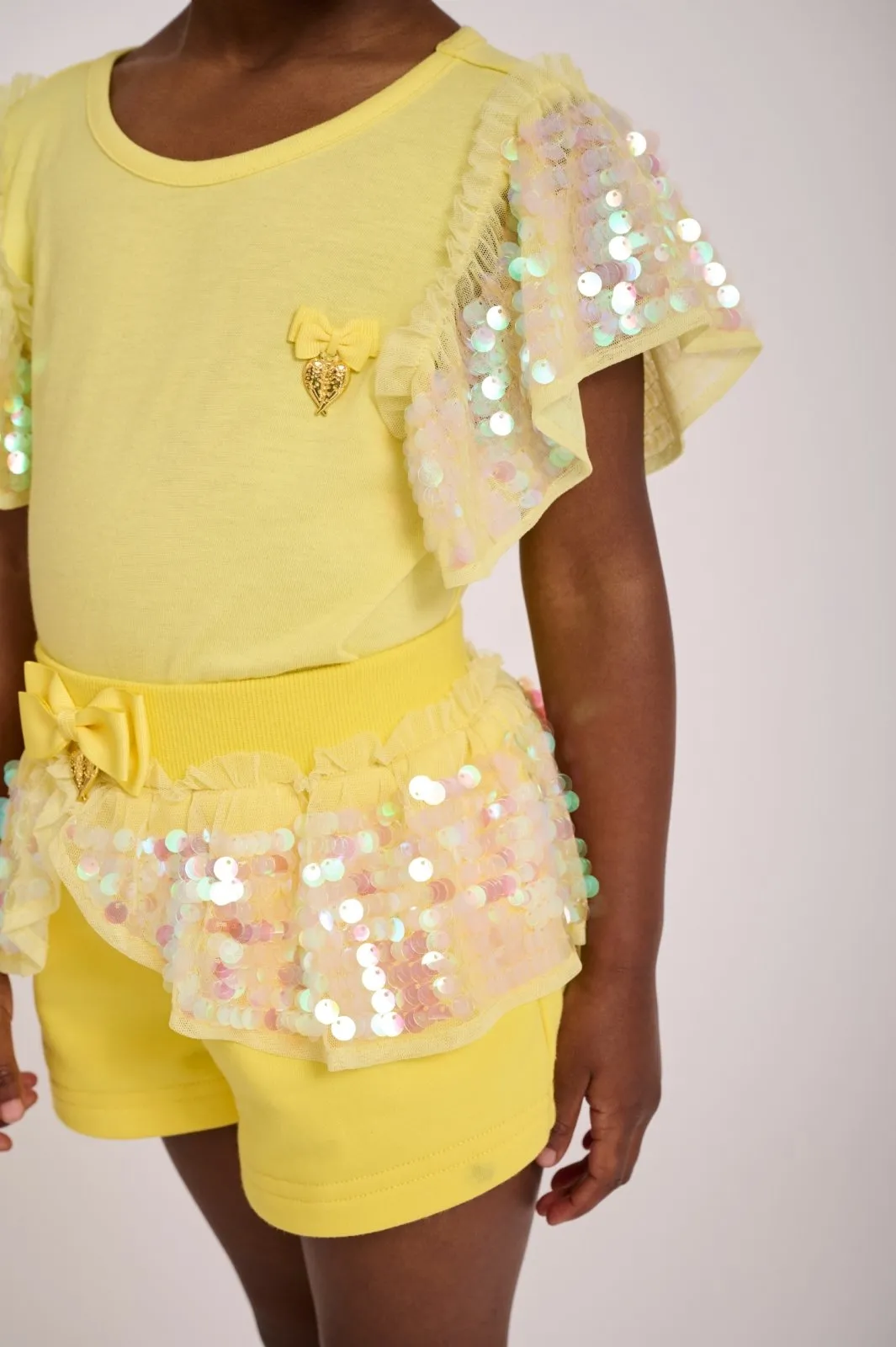 Angel's Face Girls Lindsey LEMON Color Sequin Shorts