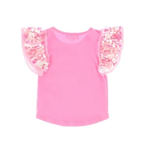 Angel's Face Girls Louise ROSE Sequin Shoulders Top