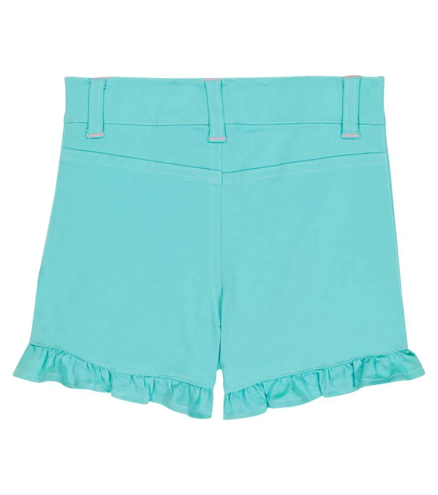 Baby Milo Ruffled BAPE Denim Shorts, Green