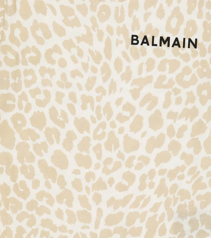 Balmain leopard print T-shirt, white