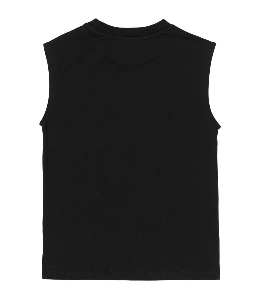 Balmain Logo Cotton Jersey Top, Black