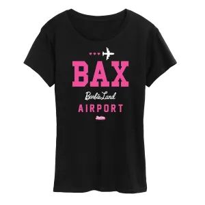 Barbie Land Airport T-Shirt for Juniors' Barbie The Movie Barbie black