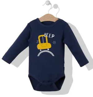 Bebetto Long Sleeve Bodysuit Car Navy (12-36mths)