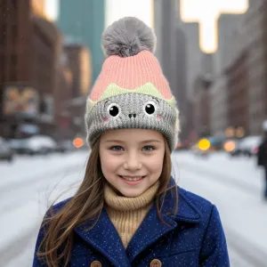 Black Ginger Pink/Grey Children's Monster Bobble Hat - 800-520