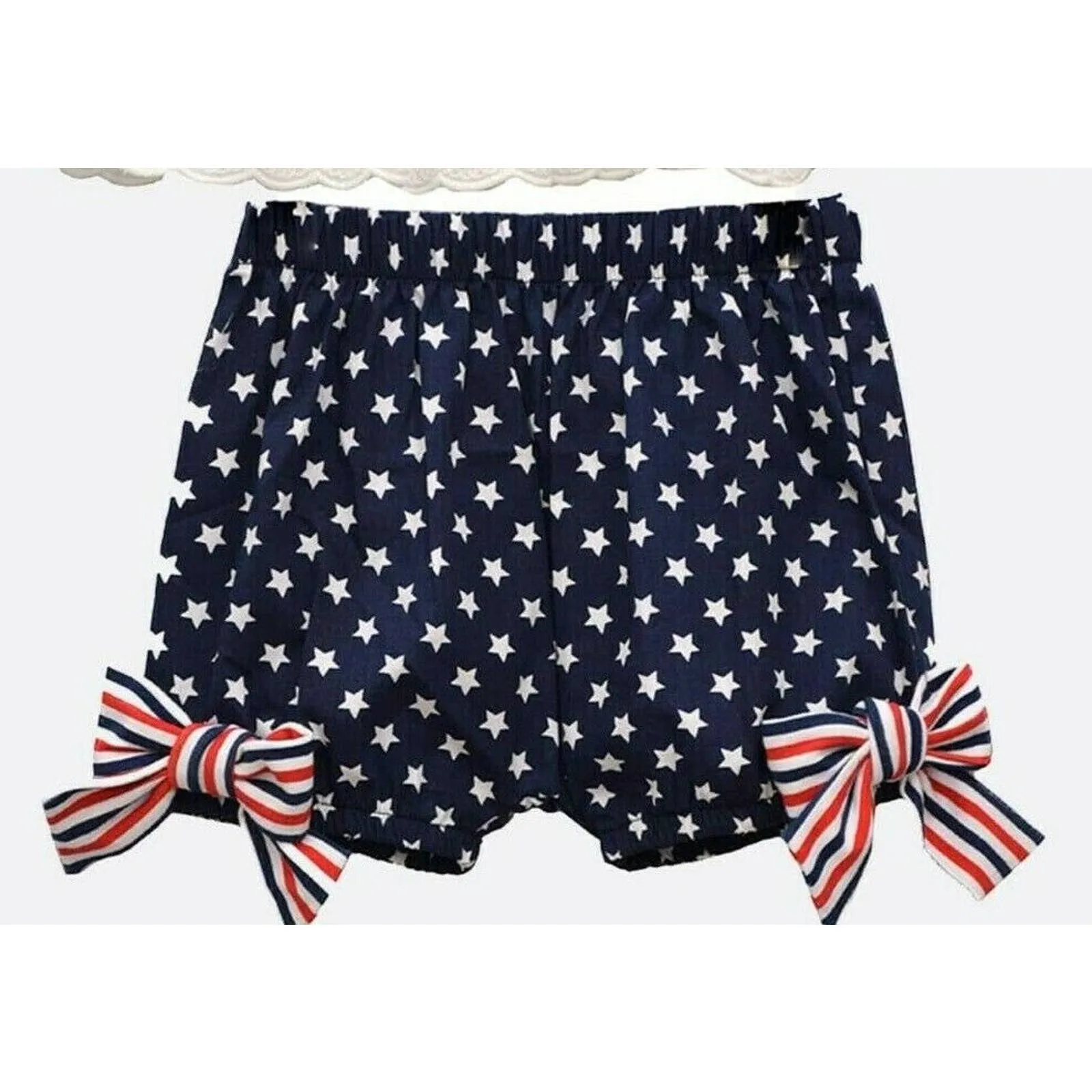 BONNIE BABY GIRLS ZOEY AMERICANA SHORT SET, RED WHITE BLUE NWT