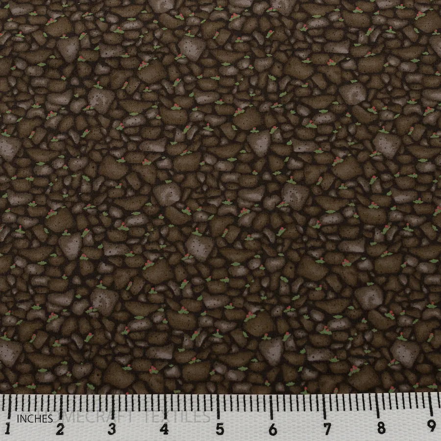 Brown Cobblestone Cotton Print