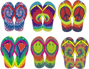 children's assorted tie-dye flip flops - sizes s-l Case of 72