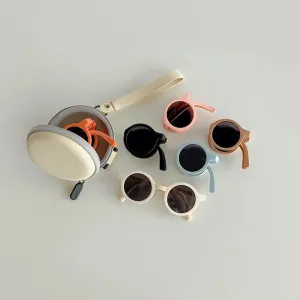 Children's Folding Round Sunglasses with Case