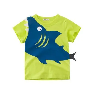 Children's Premium Cotton T-shirt with Shark Pattern