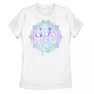 Children's T-shirt with henna design and Disney Princess color border Licensed Character