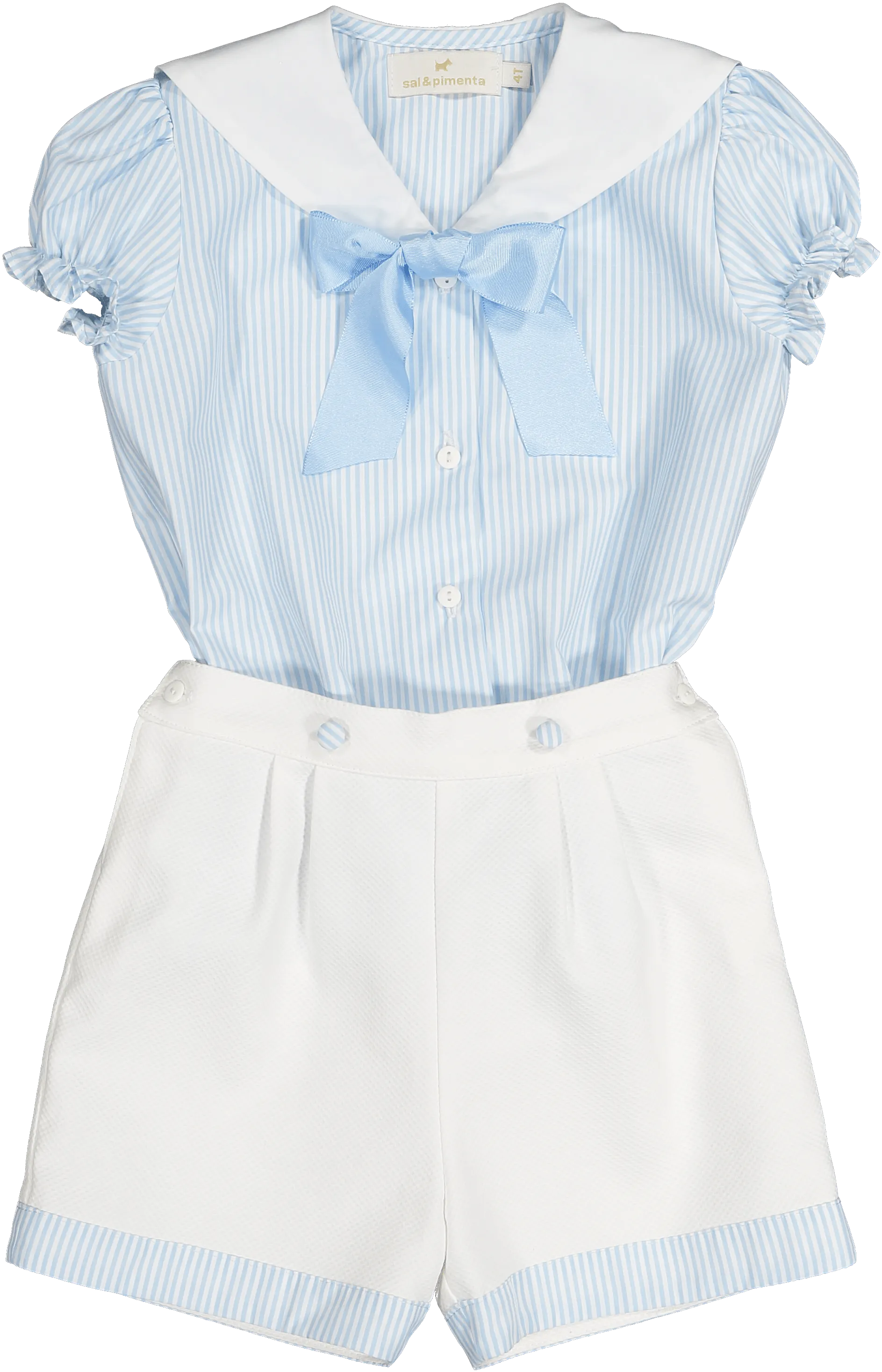 CLEARANCE DEAL - Sal & Pimenta - Blue Classics Girls Shorts Set