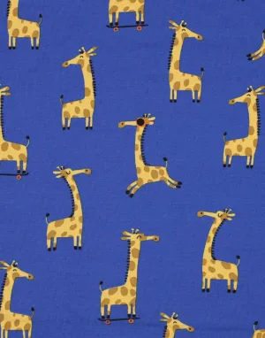 Cobalt Blue Giraffes Cotton Jersey Fabric