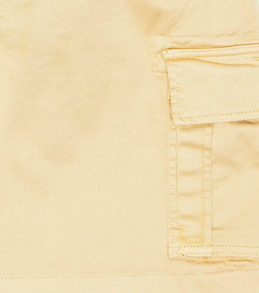 Cotton cargo shorts with Woolrich belt, beige