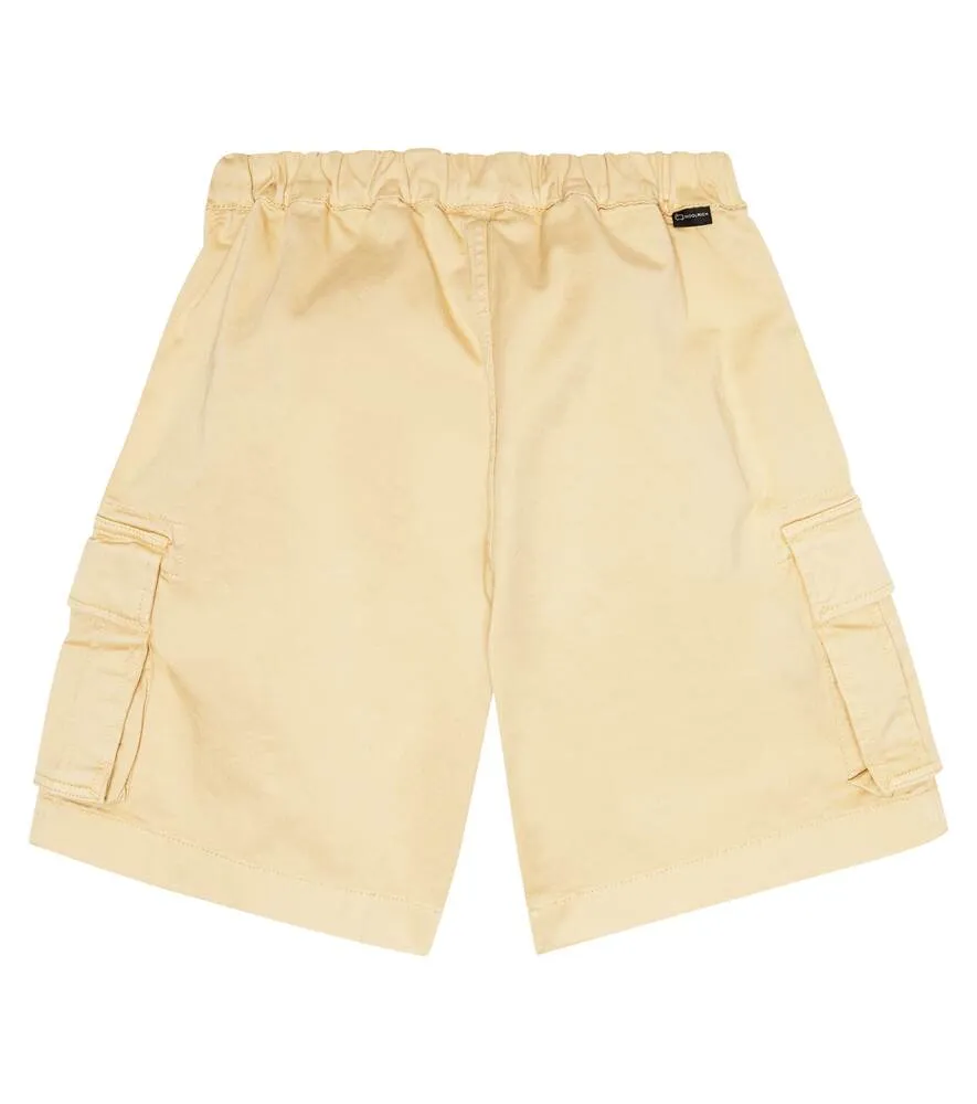 Cotton cargo shorts with Woolrich belt, beige