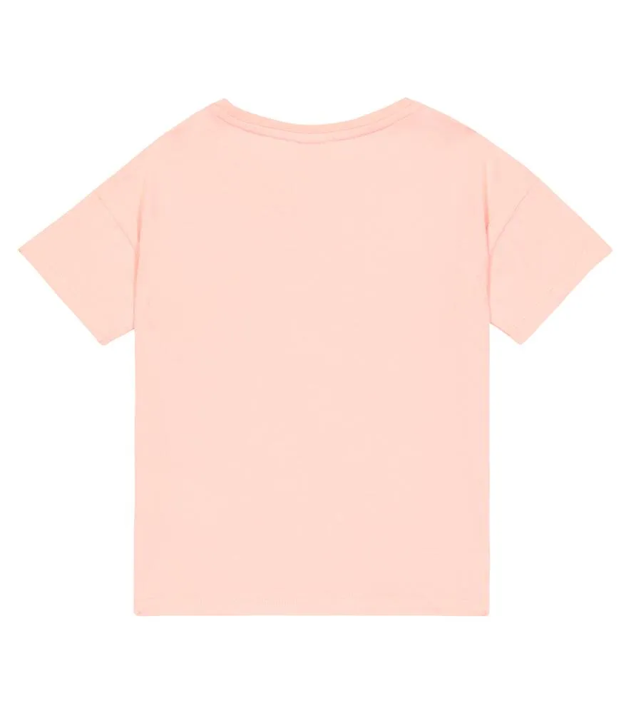 Cotton jersey T-shirt with Kenzo logo, pink