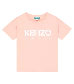 Cotton jersey T-shirt with Kenzo logo, pink