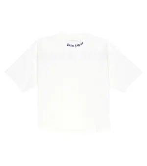 Cotton Jersey T-Shirt with Palm Angels Logo, White