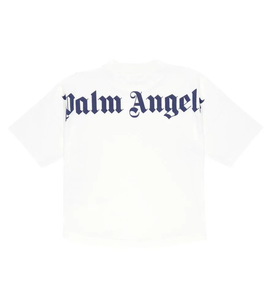 Cotton Jersey T-Shirt with Palm Angels Logo, White