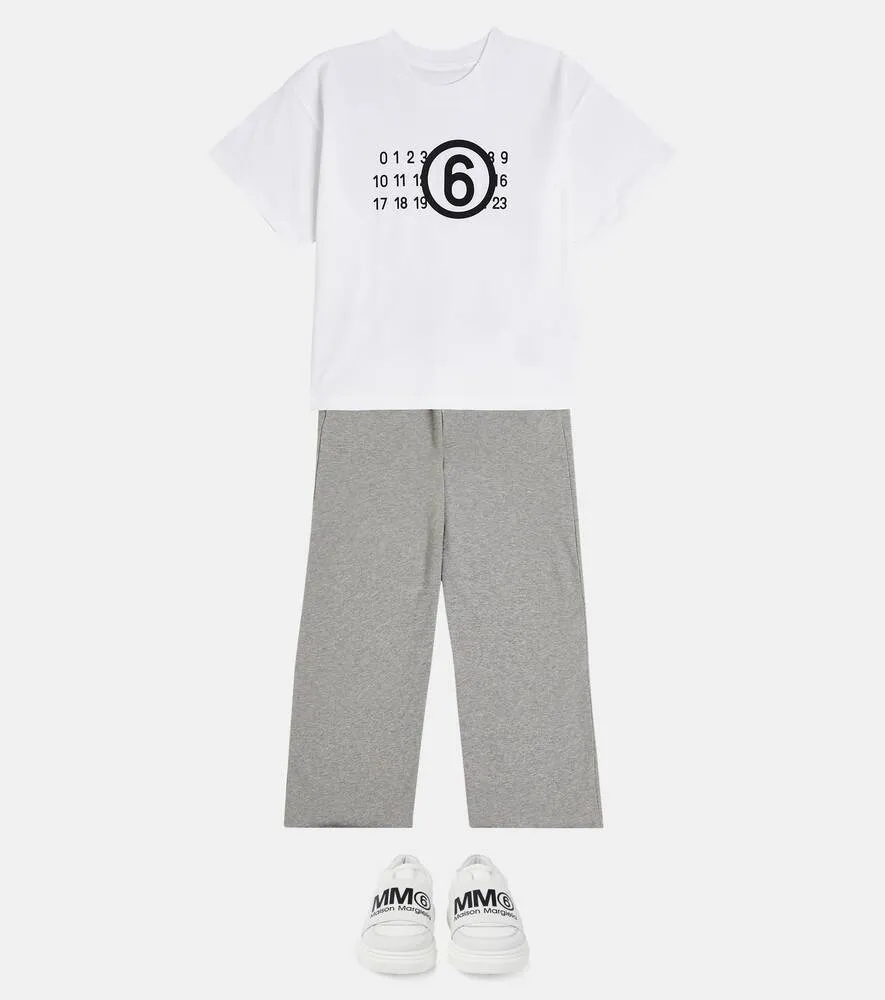 Cotton T-shirt with MM6 Maison Margiela logo, white