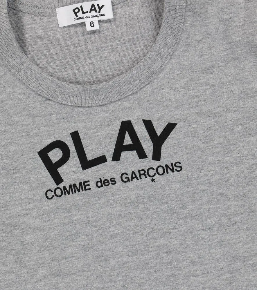 Cotton T-shirt with Play logo Comme des Garçons Play, gray