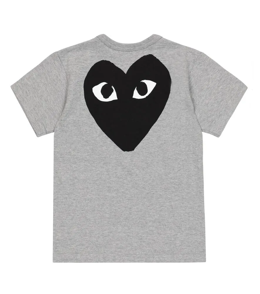 Cotton T-shirt with Play logo Comme des Garçons Play, gray