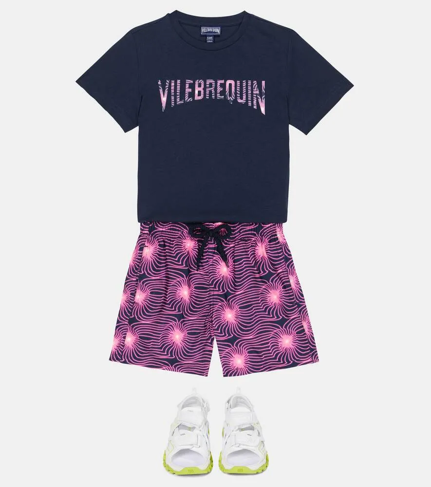 Cotton T-shirt with Tomy Vilebrequin print, multicolor