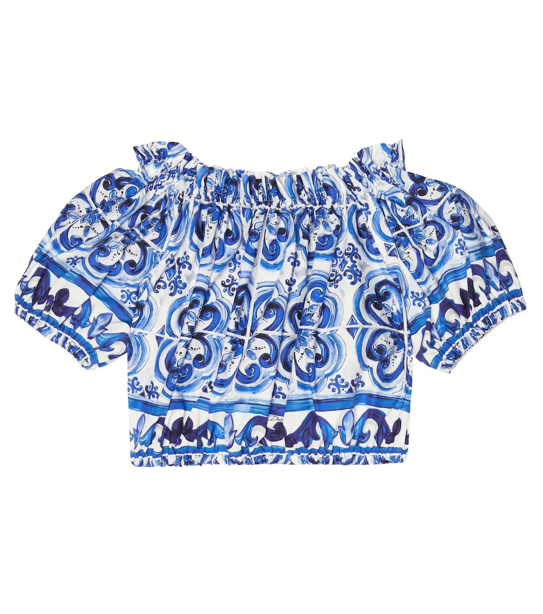 Cotton top with print Dolce&Gabbana, blue