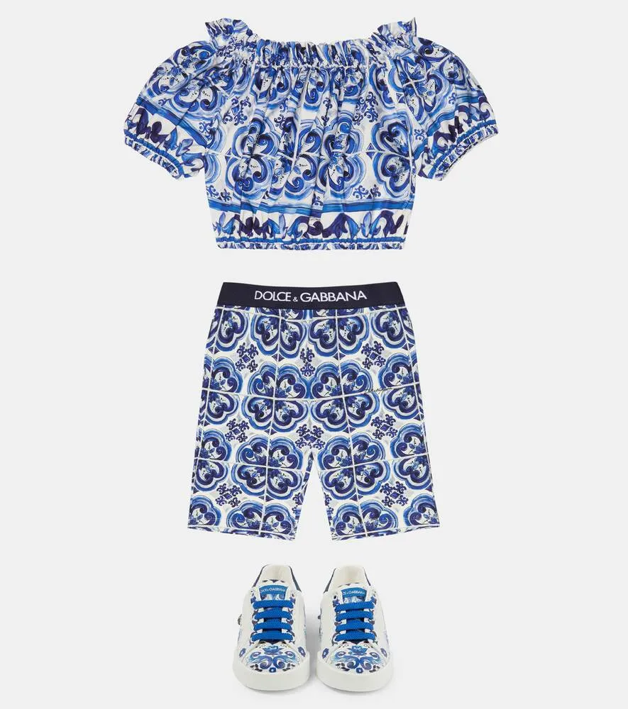 Cotton top with print Dolce&Gabbana, blue