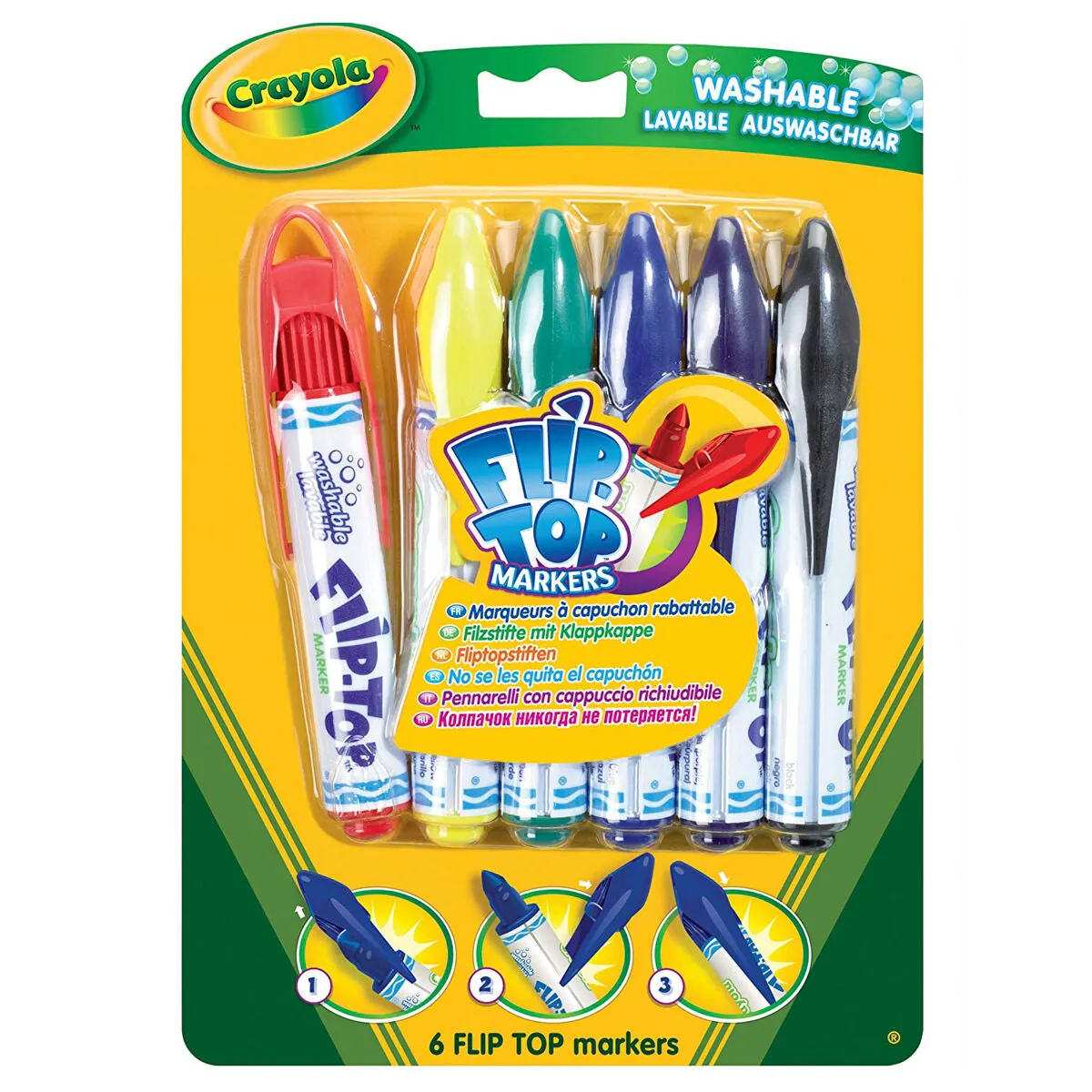 Crayola Flip Top Markers (Pack of 6)