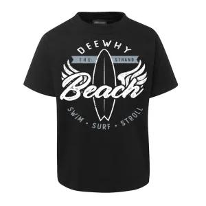 Dee Why Beach Swim Surf Stroll Childrens T-Shirt (Black)