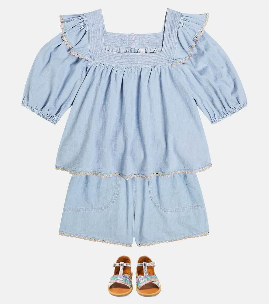 Denim shorts Halcyon Zimmermann Kids, blue