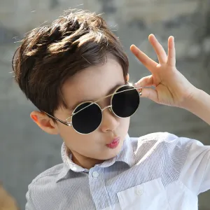 F078 impulse metal children's high quality sunglasses fashion children's sunglasses real film reflective UV400 glasses