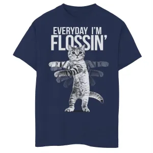 Fifth Sun Flossin' Cat Humor Graphic Tee for Boys 8-20 Fifth Sun