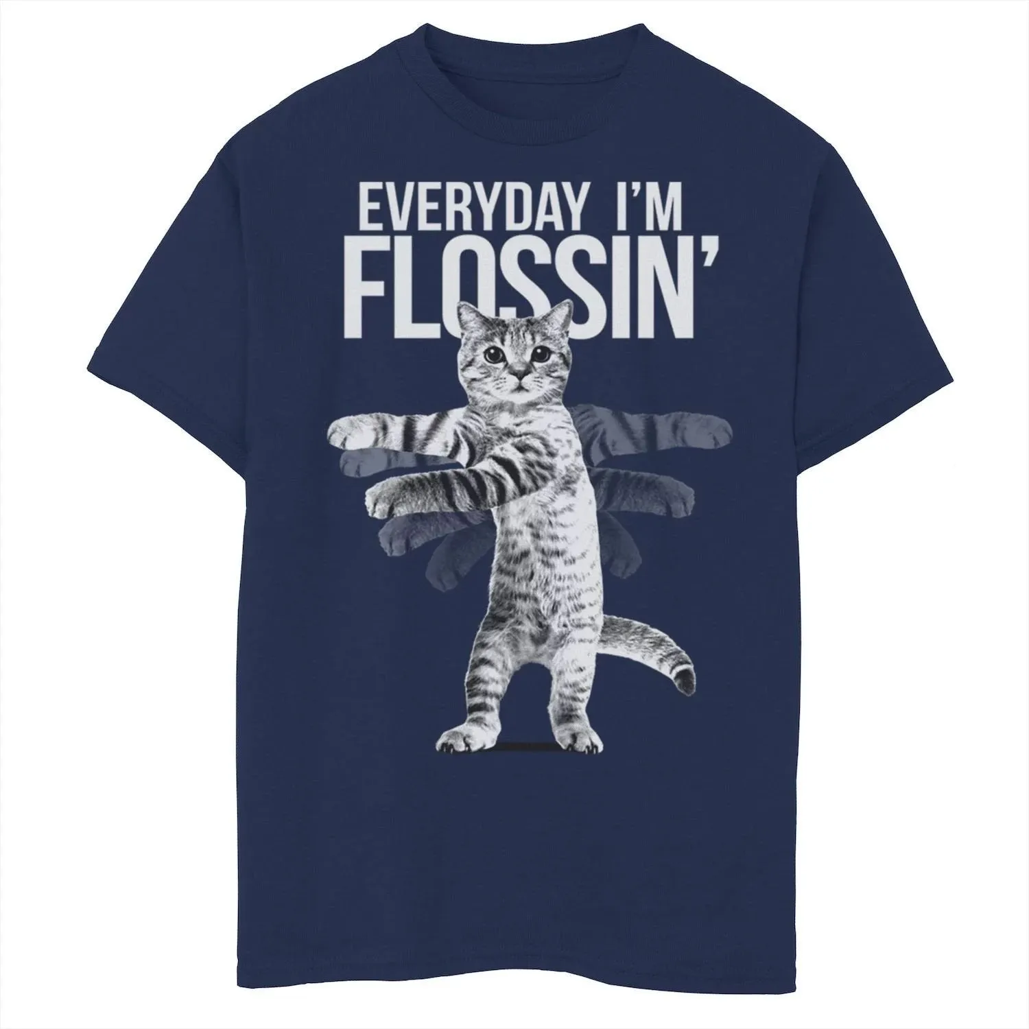 Fifth Sun Flossin' Cat Humor Graphic Tee for Boys 8-20 Fifth Sun