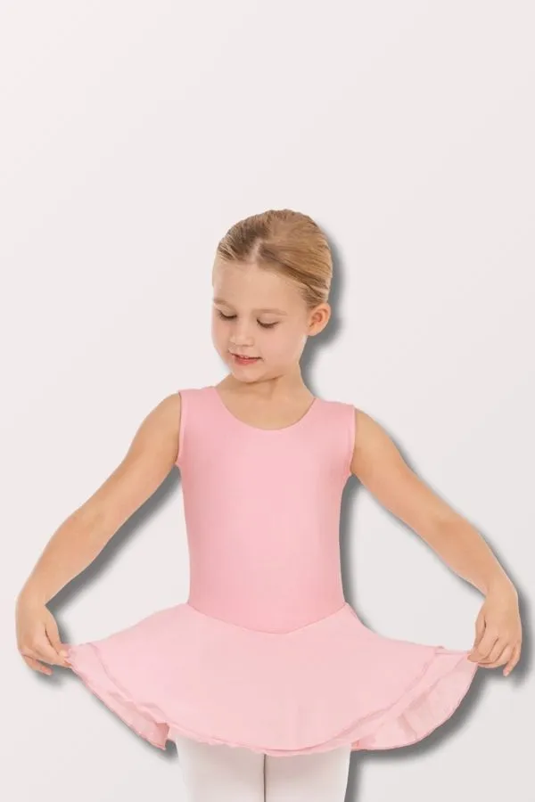 Girls Cotton Lycra Tank Dance Dress - Pink