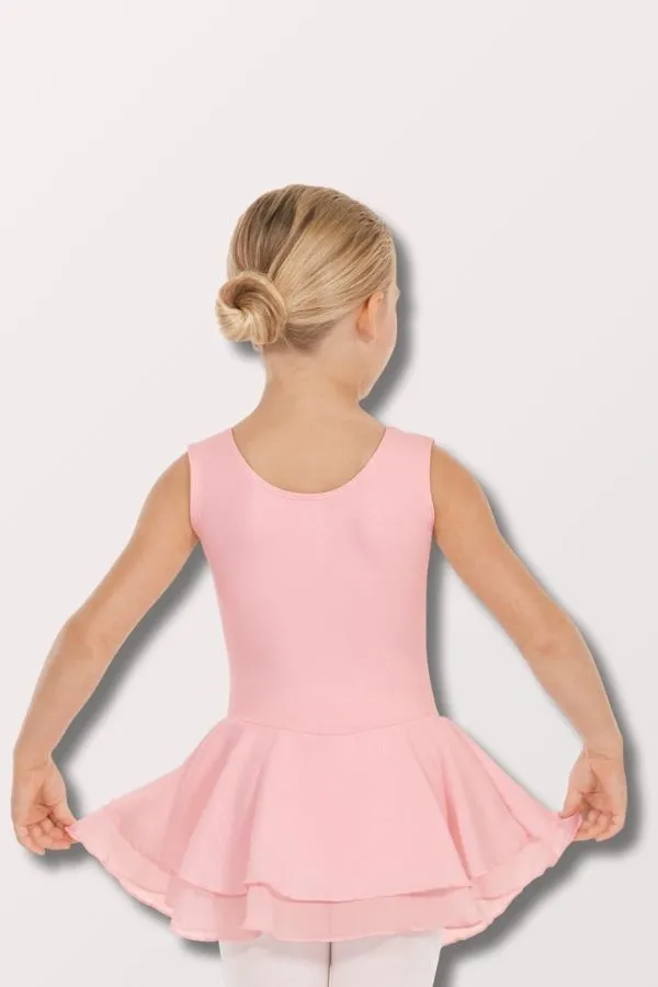 Girls Cotton Lycra Tank Dance Dress - Pink