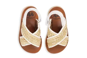 Girl's Raffia Bianco Sandals