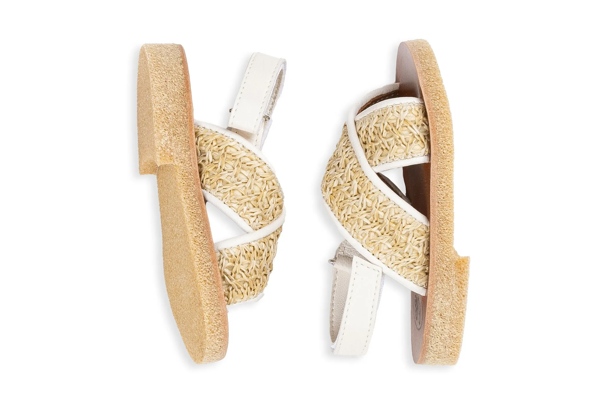 Girl's Raffia Bianco Sandals