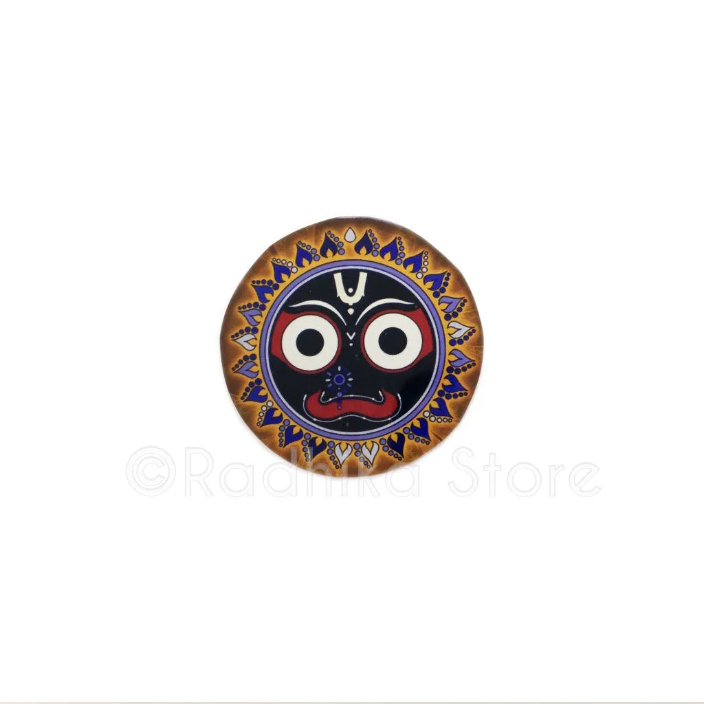 Lord Jagannath Blue Flame Lotus Acrylic Button