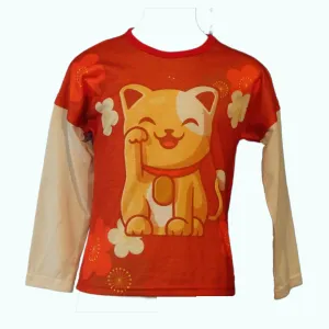 Lucky Cat Long sleeve Kids T-shirt