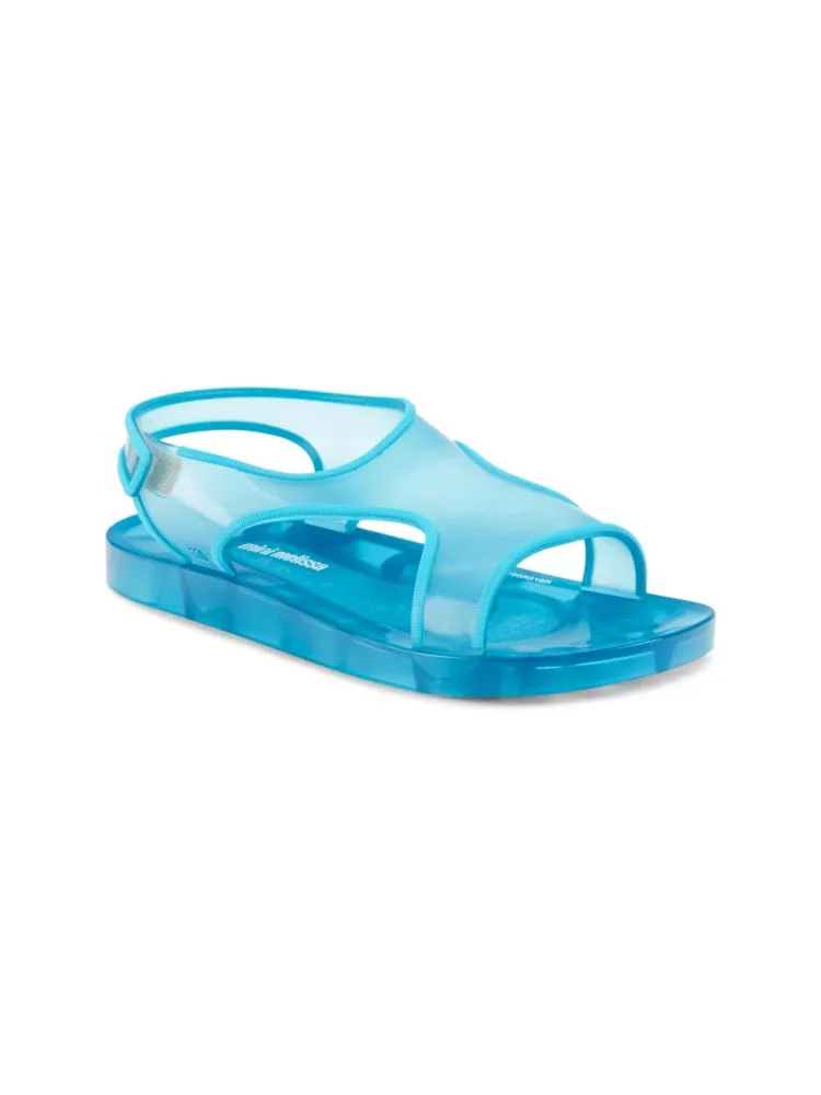 Mini Melissa Girls' Aqua Sandals in Blue Blue