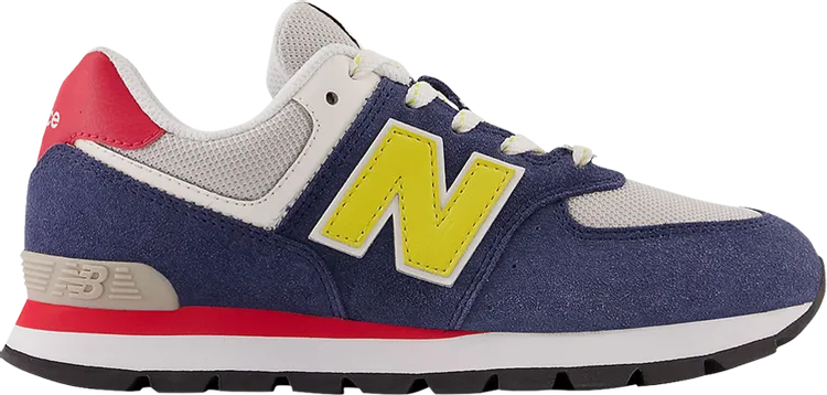 New Balance 574 Big Kid 'Natural Indigo Honeycomb' Sneakers, Blue