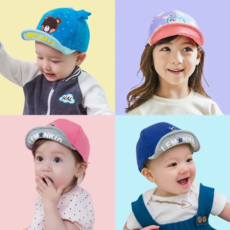 New Spring Fashionable Children's Soft Brim Personalized Peaked Hat Boys and Girls Flip-Brim Hat