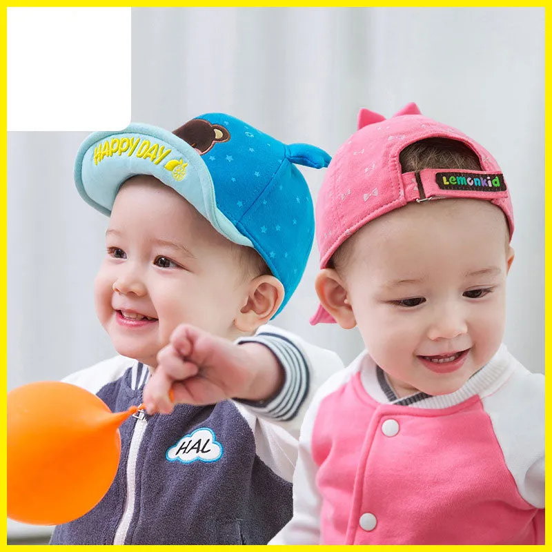 New Spring Fashionable Children's Soft Brim Personalized Peaked Hat Boys and Girls Flip-Brim Hat