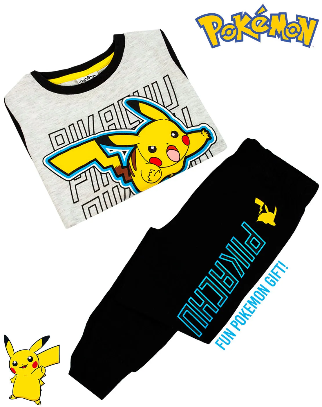 Official Pokemon Pikachu Character Boy's Children's Pyjamas Nightwear